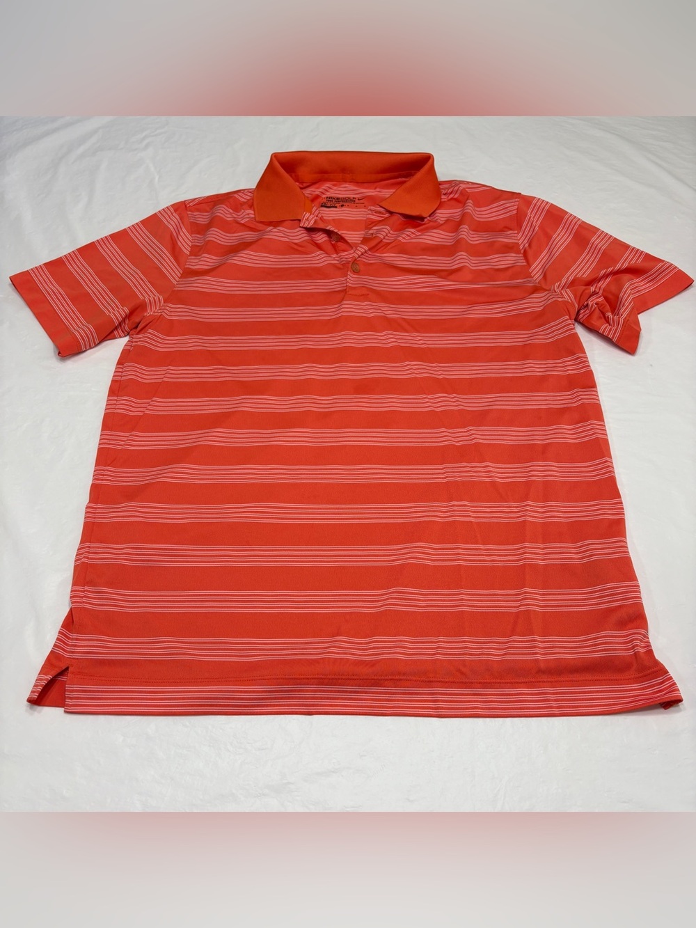 Nike Golf Dri-Fit Polo Mens Medium Orange Tour Performance Swoosh Shirt